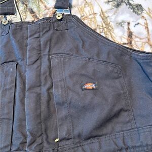 Dickies Black Canvas Overalls with Logo Patch
